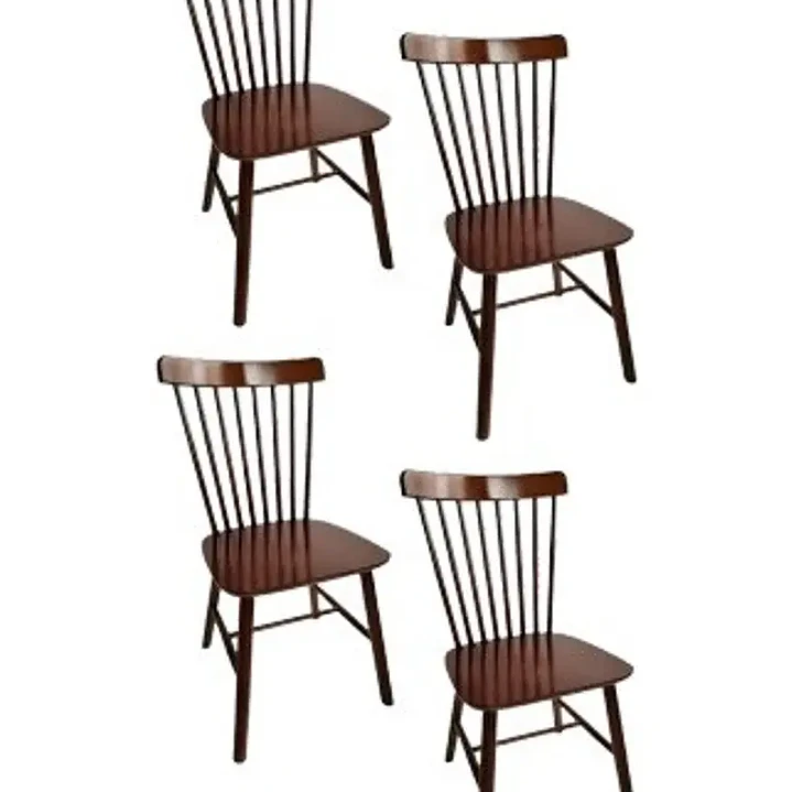 Silla Windsor Bistro Madera Natural Color Nogal Set 4 Unidades 1