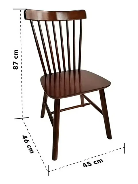 Silla Windsor Bistro Madera Natural Color Nogal Set 4 Unidades