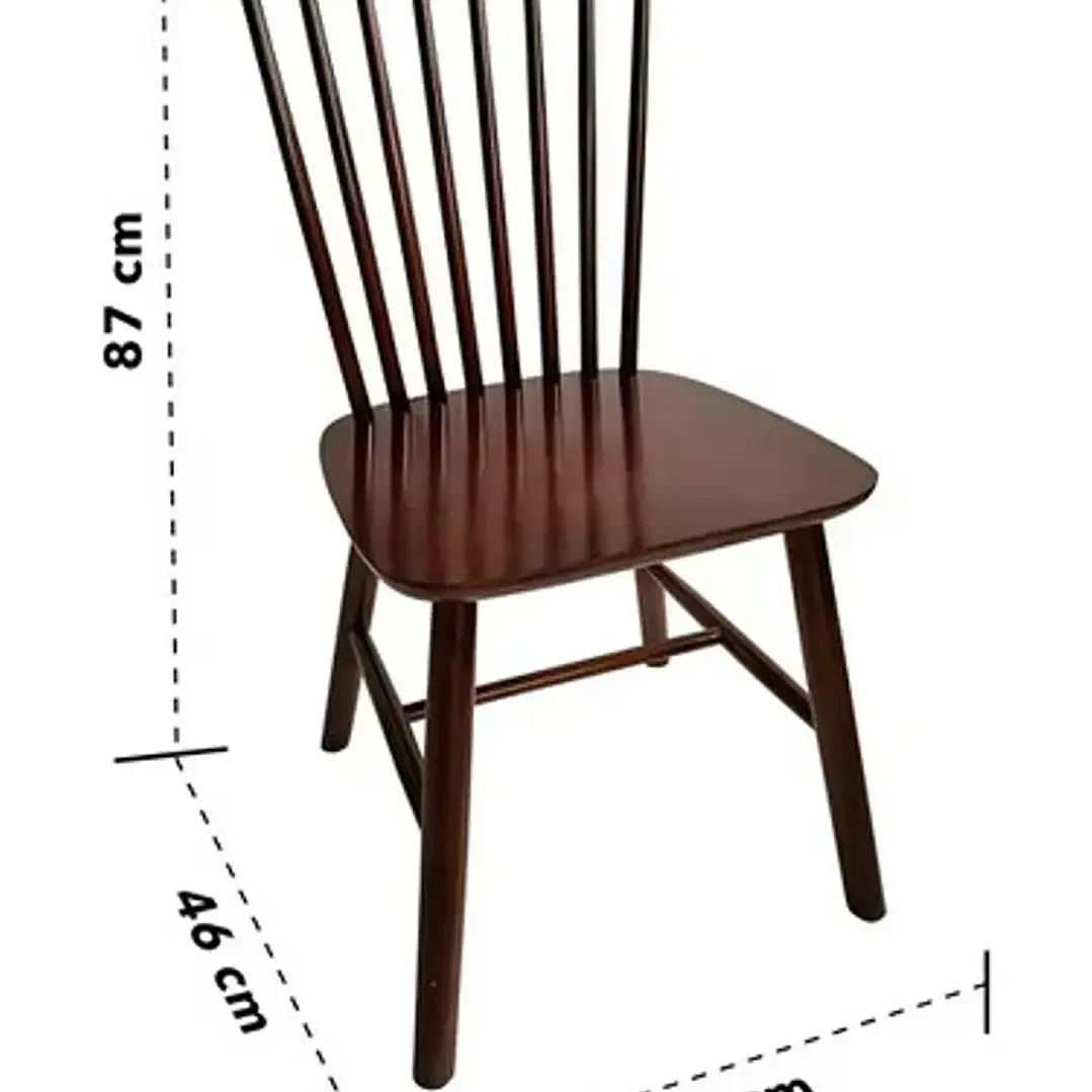 Silla Windsor Bistro Madera Natural Color Nogal Set 4 Unidades 2