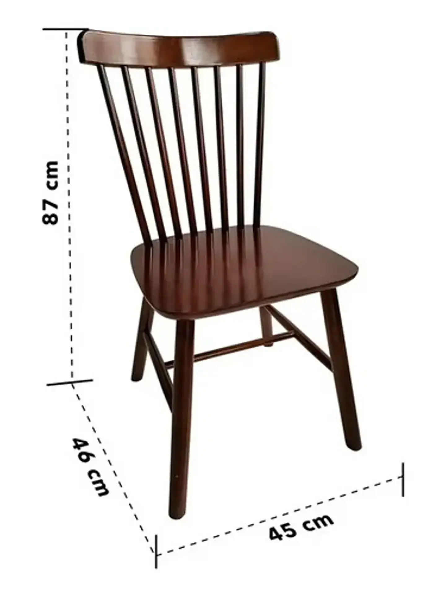 Silla Windsor Bistro Madera Natural Color Nogal Set 4 Unidades 2