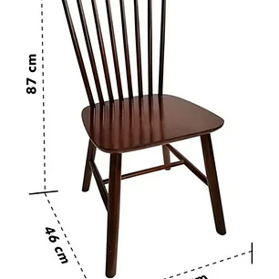 Silla Windsor Bistro Madera Natural Color Nogal Set 4 Unidades