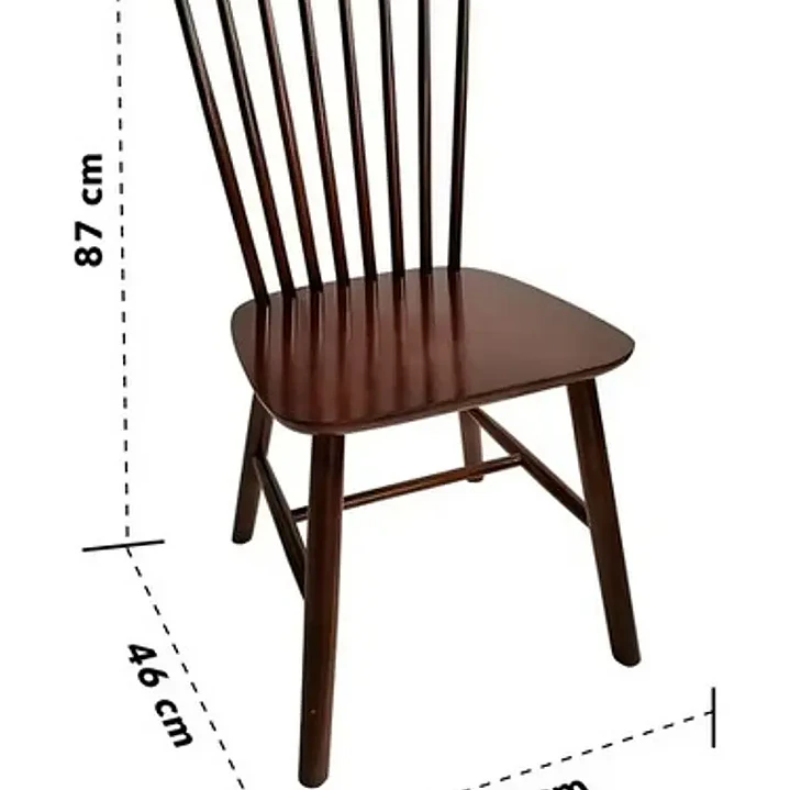 Silla Windsor Bistro Madera Natural Color Nogal Set 4 Unidades 2