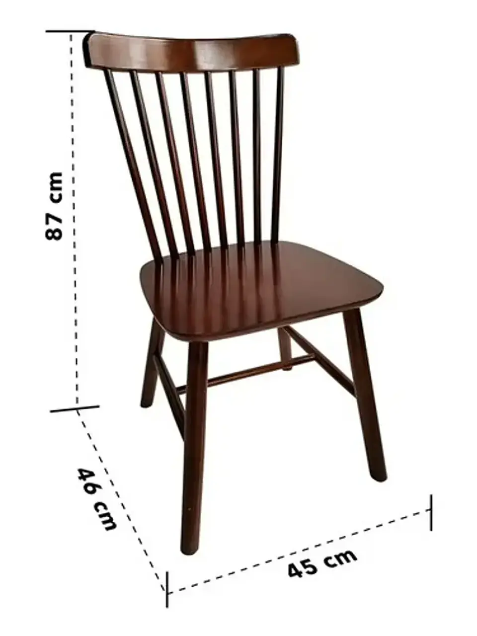 Silla Windsor Bistro Madera Natural Color Nogal Set 4 Unidades 2