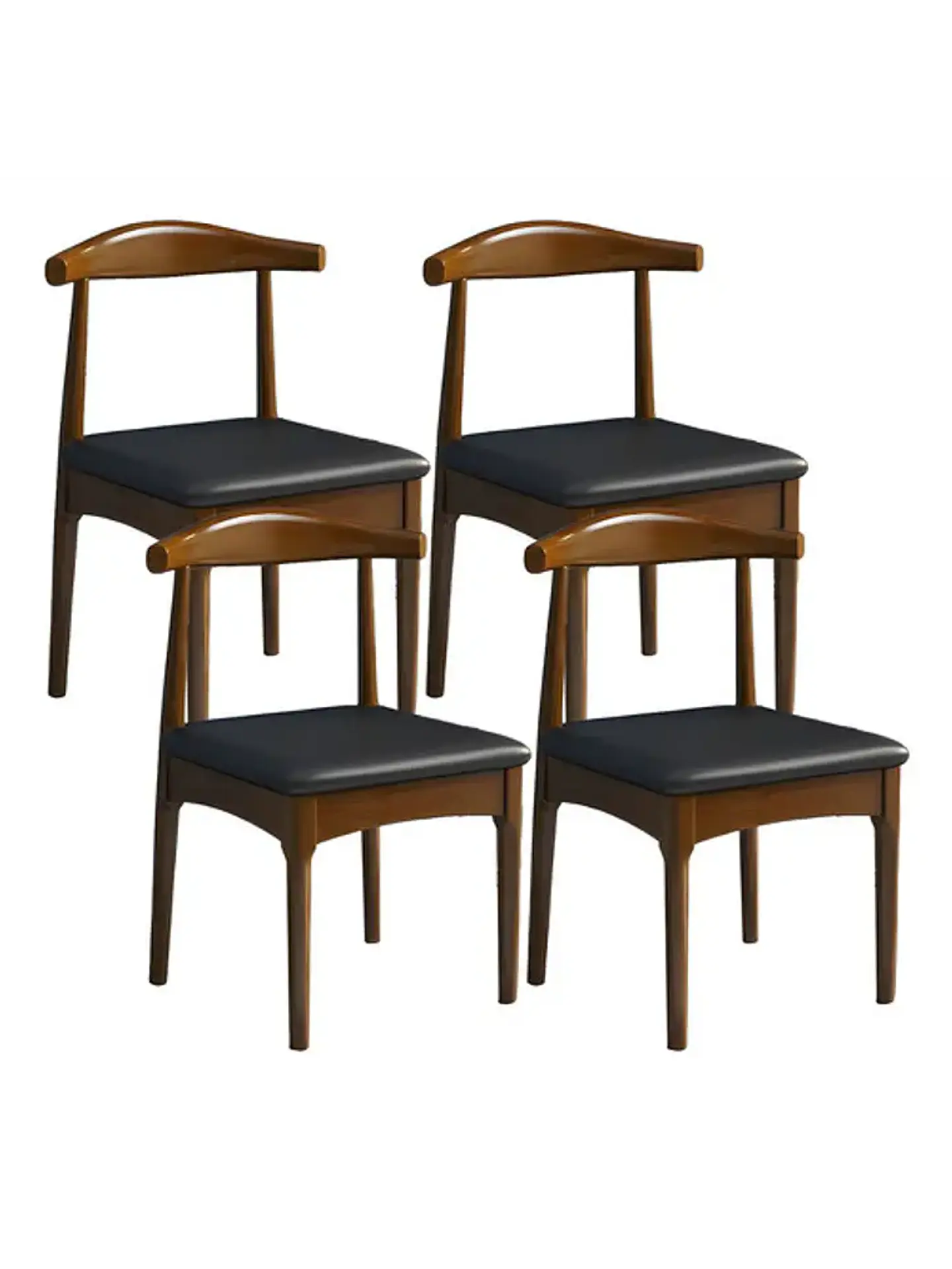 Silla Windsor Bistró Acolchada Madera Color Nogal Set 4 Unidades 1