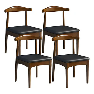 Silla Windsor Bistró Acolchada Madera Color Nogal Set 4 Unidades