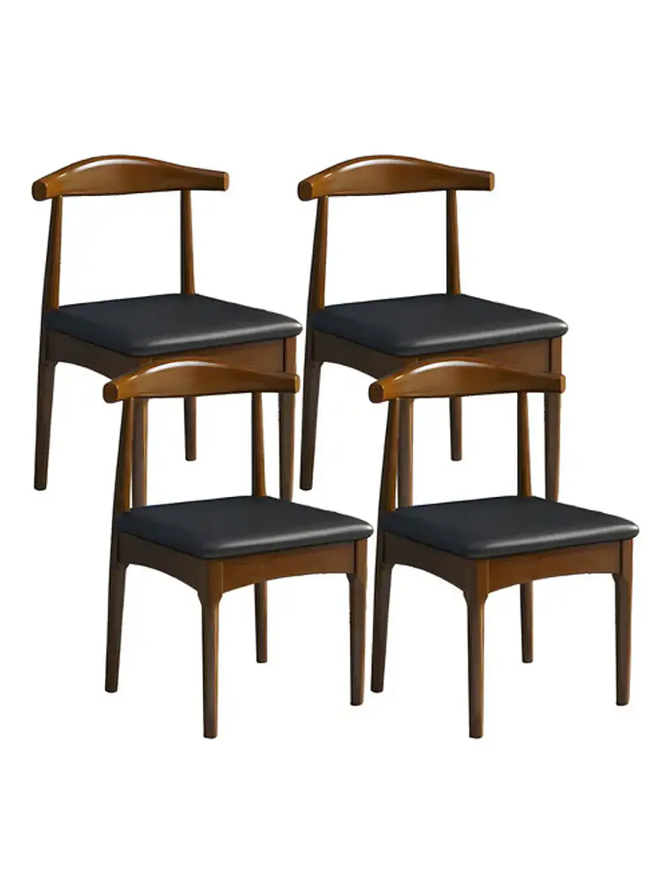 Silla Windsor Bistró Acolchada Madera Color Nogal Set 4 Unidades 1