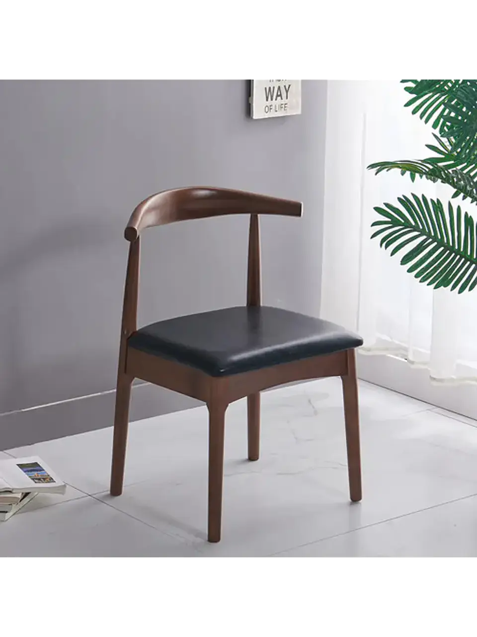 Silla Windsor Bistró Acolchada Madera Color Nogal Set 4 Unidades 3