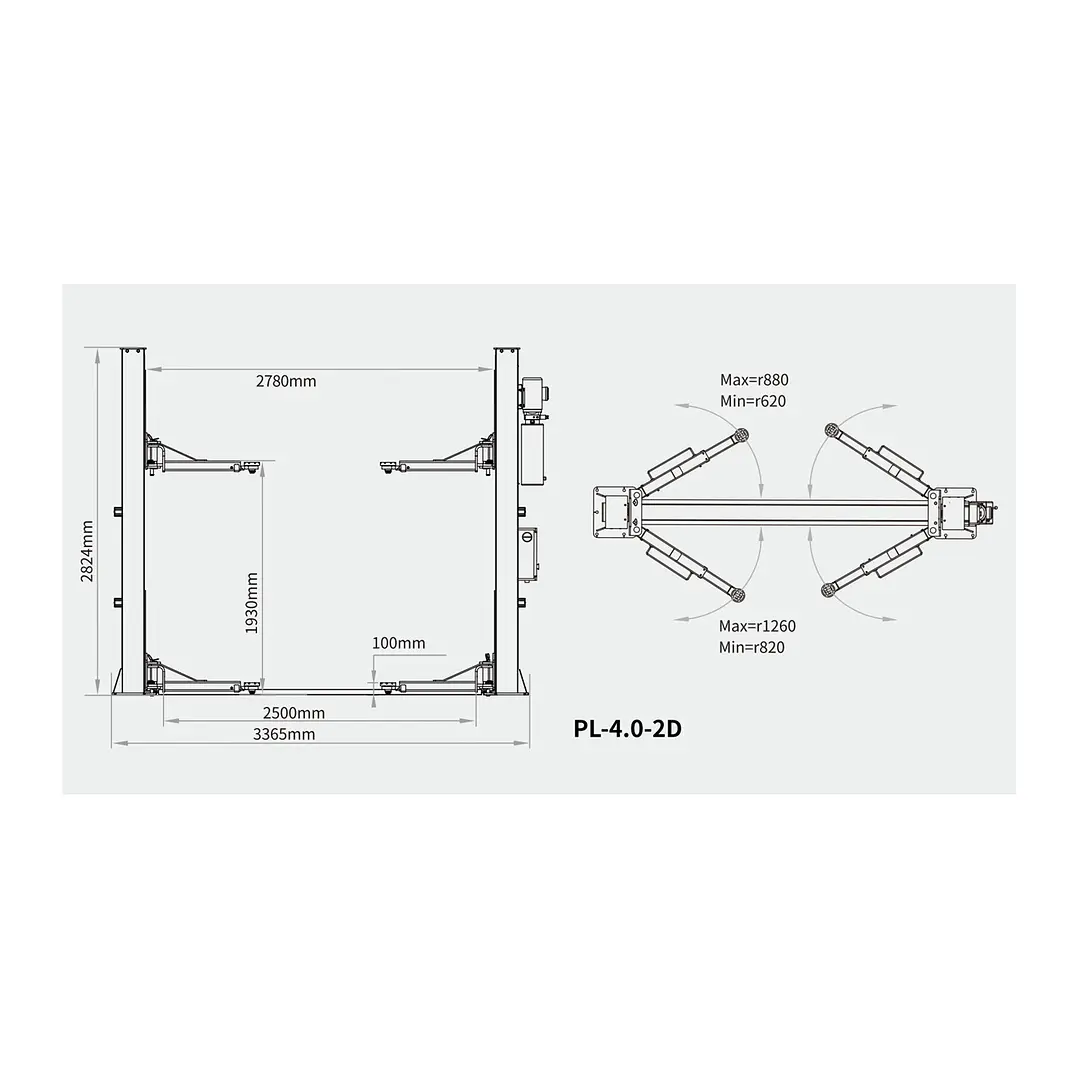 Elevador Automotriz 2 Columnas  – 4.000 kg 2