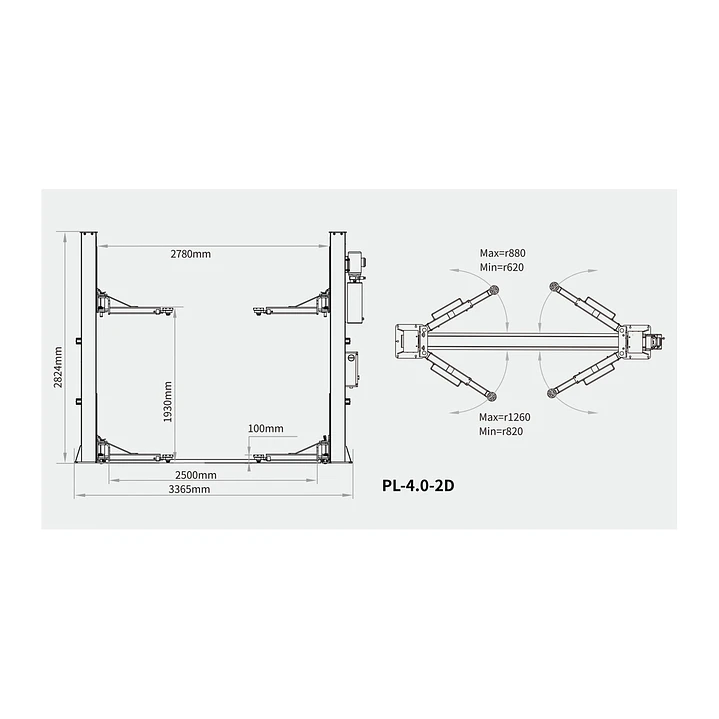 Elevador Automotriz 2 Columnas  – 4.000 kg 2