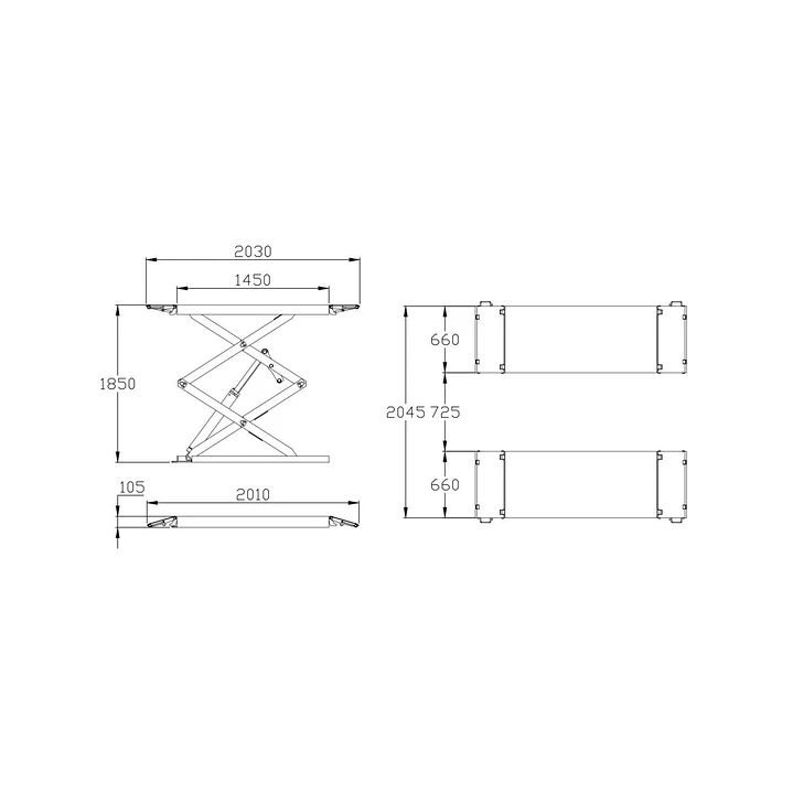 Elevador Tijera 3.000 kg PL-B30Y 2