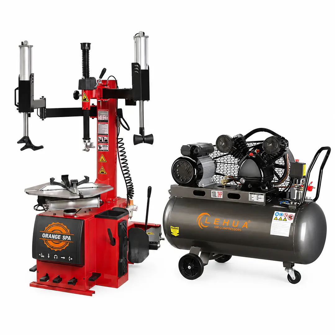 PACK Desmontadora Brazo Auxiliar Doble + Compresor de Aire 3 HP 200 Litros  1