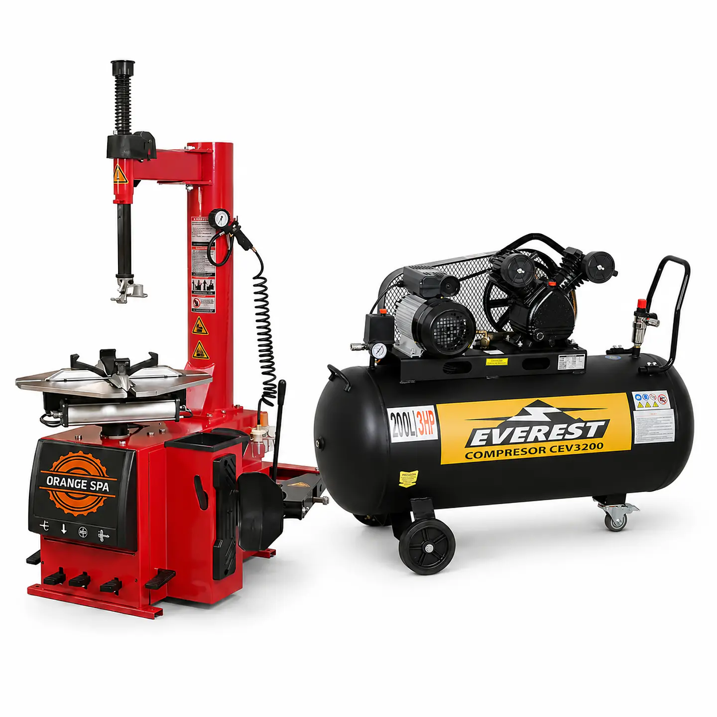 Pack Desmontadora O-TC100 + Compresor EVEREST CEV3200 3 HP 200 Litros 1