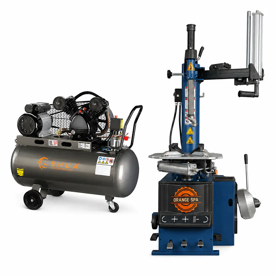 PACK Desmontadora con Brazo Auxiliar + Compresor 3 HP 200 LT 1