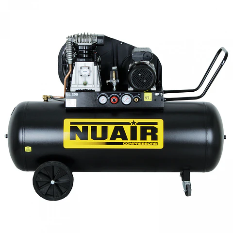 Compresor 3 HP 200 Litros B3800B/3M/200 220V Nuair (Hecho en Italia)