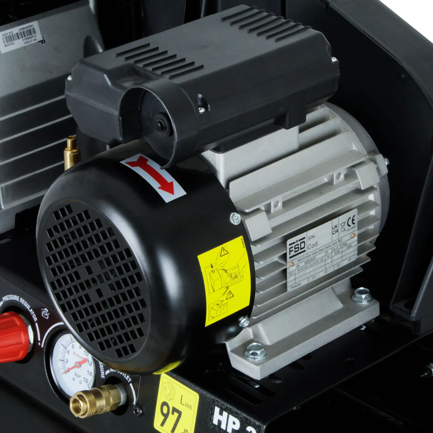 Compresor 3 HP 200 Litros B3800B/3M/200 220V Nuair (Hecho en Italia) 3