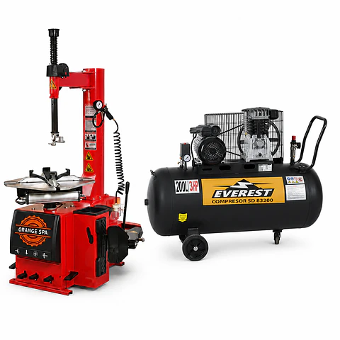 PACK Desmontadora Automotriz O-TC100 + Compresor 3 HP 200 Litros