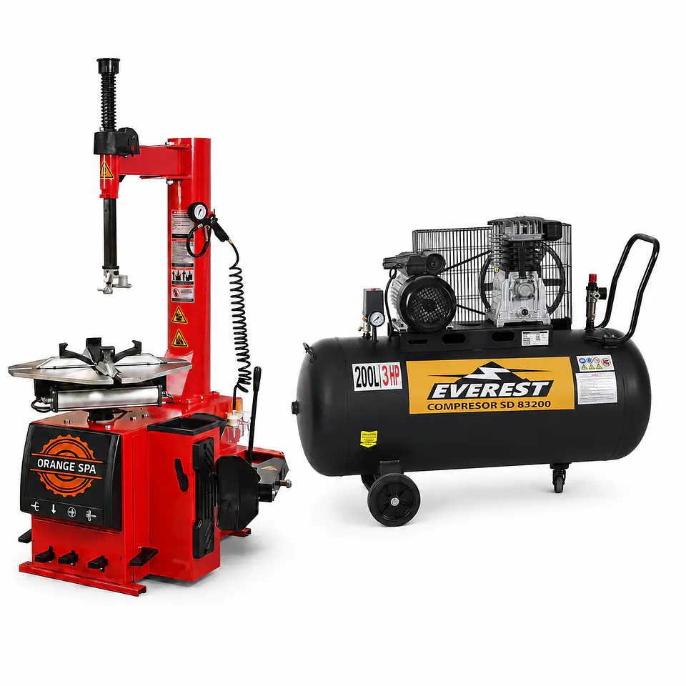 PACK Desmontadora Automotriz O-TC100 + Compresor 3 HP 200 Litros 1