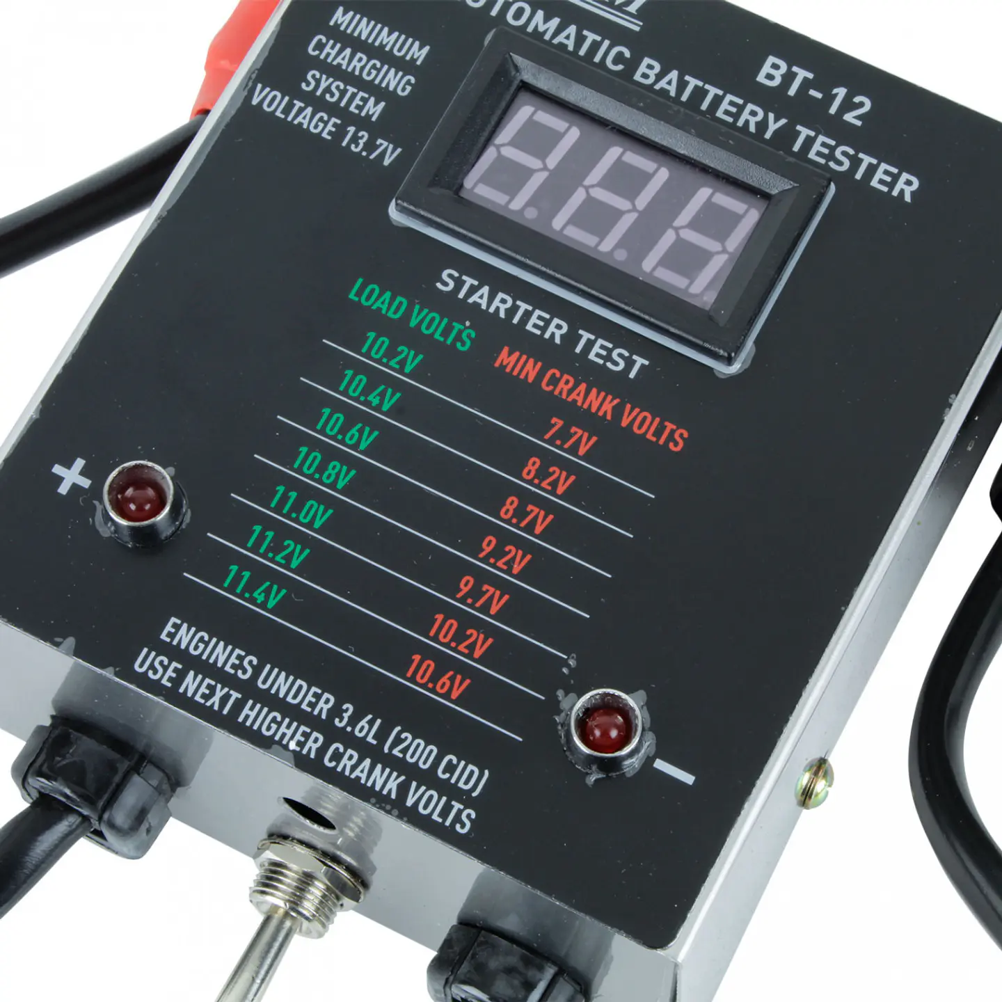 Analizador Digital de Baterías BT-12 12V con Prueba de Carga 100A 3