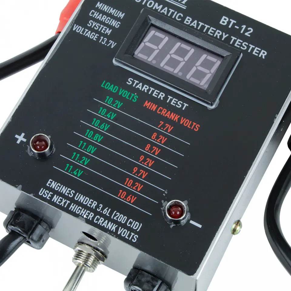 Analizador Digital de Baterías BT-12 12V con Prueba de Carga 100A 3