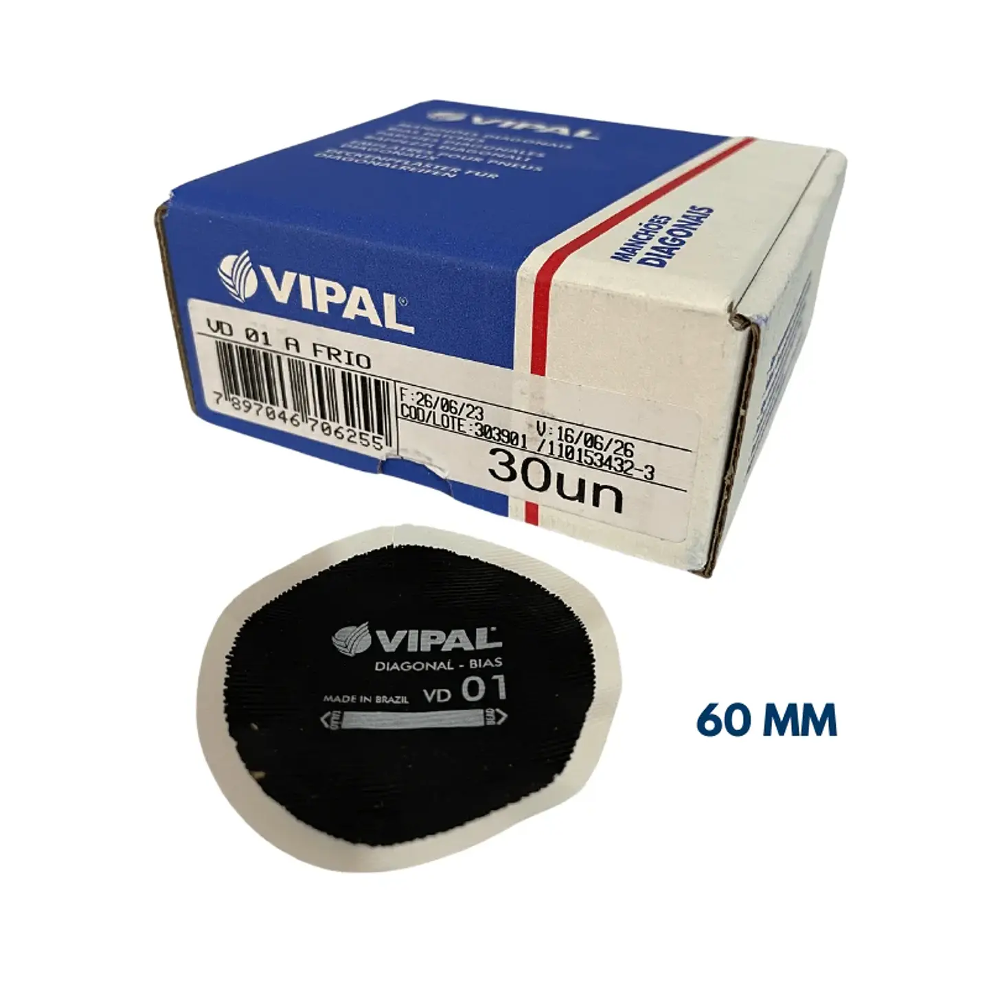 Parche para Neumáticos Vipal VD-01 – 60 mm | Caja 30 Unidades 1