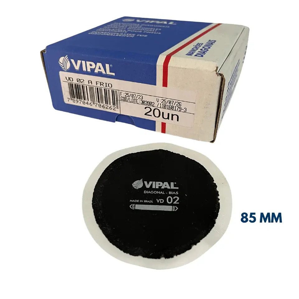 Parche para Neumáticos Vipal VD-02 – 85 mm | Caja 20 Unidades 1