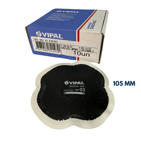 Parche para Neumáticos Vipal VD-03 – 105 mm | Caja 10 Unidades