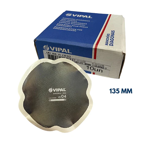 Parche para Neumáticos Vipal VD-04 – 135 mm | Caja 10 Unidades