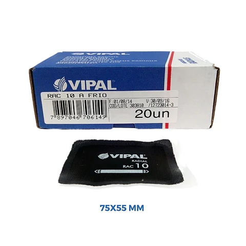 Parche para Neumáticos Radiales Vipal RAC-10 – 75 x 55 mm | Caja 20 Unidades