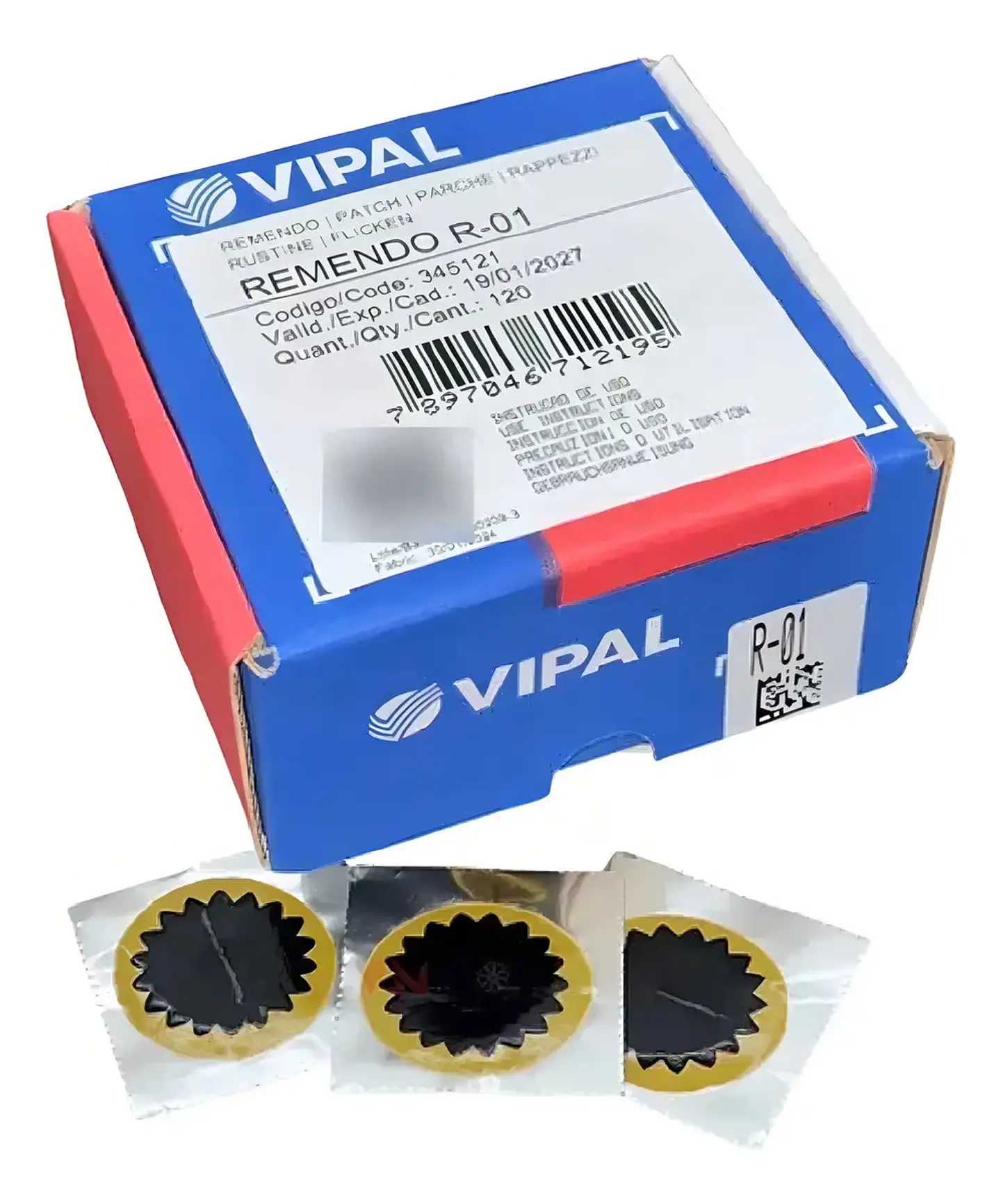 Parche para Cámara Vipal R-01 – 40 mm | Caja 120 Unidades 1
