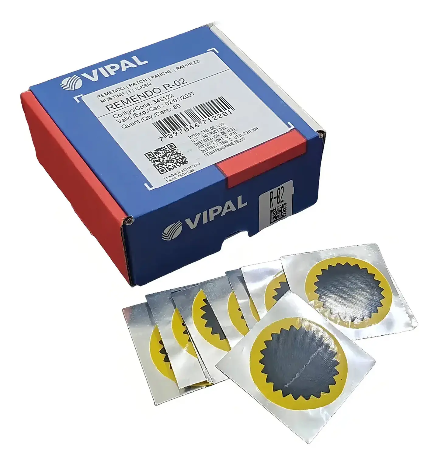 Parche para Cámara Vipal R-02 – 50 mm | Caja 80 Unidades 1