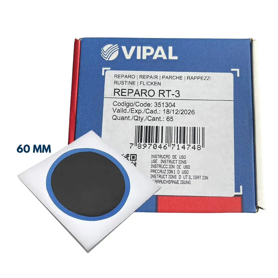 Parche Tubular Vipal RT-3 – 60 mm | Caja 65 Unidades 1