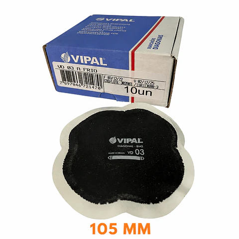 Parche para Neumáticos Vipal VD-03 – 105 mm | Caja 10 Unidades
