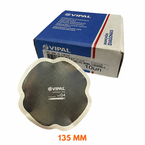 Parche para Neumáticos Vipal VD-04 – 135 mm | Caja 10 Unidades