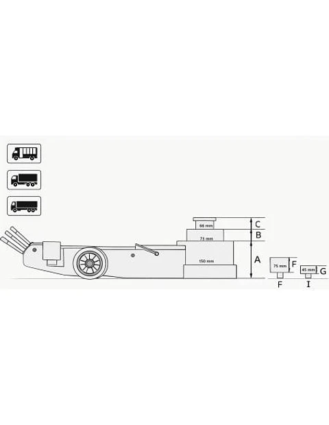 Gata Hidroneumática 30/15 Toneladas con Barra de Tiro – Modelo TRA30-KN