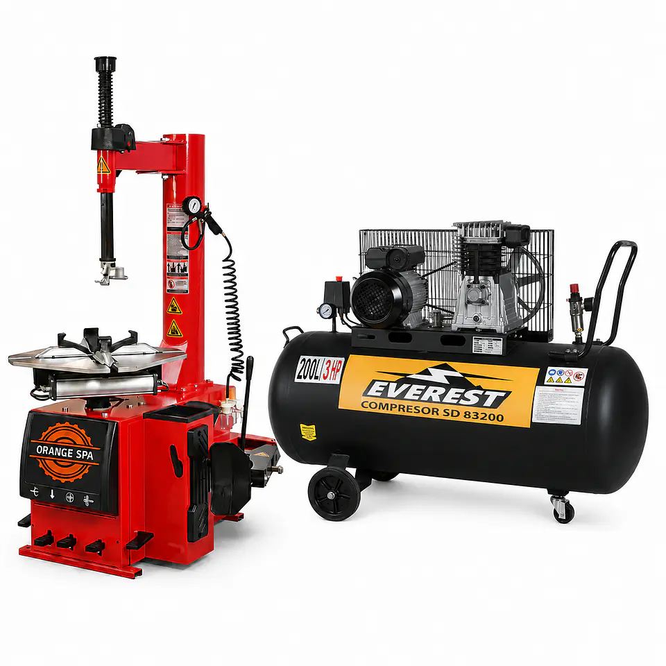 PACK Desmontadora Automotriz + Compresor 3 HP 200 Litros 1