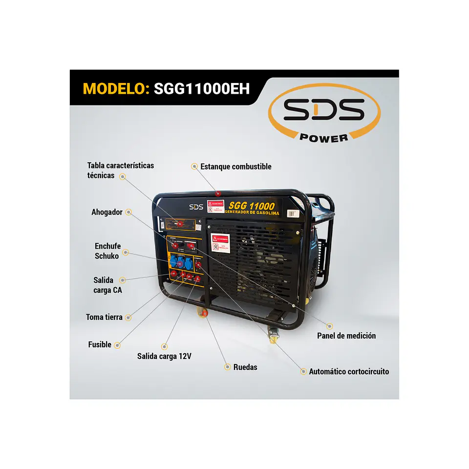 Generador Bencinero 13,7 kVA – 11 kW 220V SGG11000 11