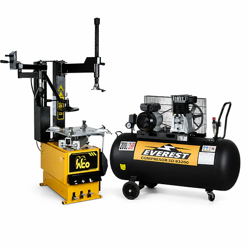 Pack Desmontadora ACO U-205 con Brazo Auxiliar Ally + Compresor Everest 3 HP 200 Litros 220V