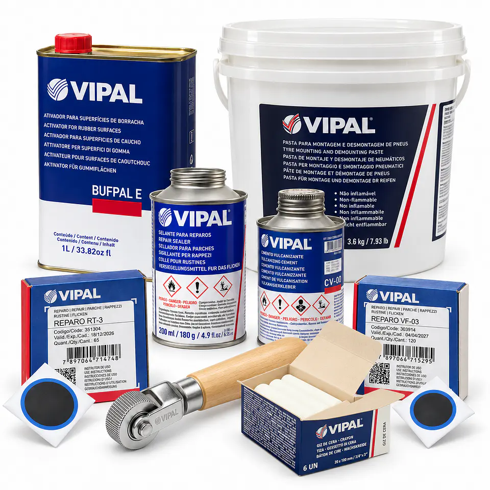 Pack de Insumos Vulcanización en Frío Vipal - Proceso Completo 1