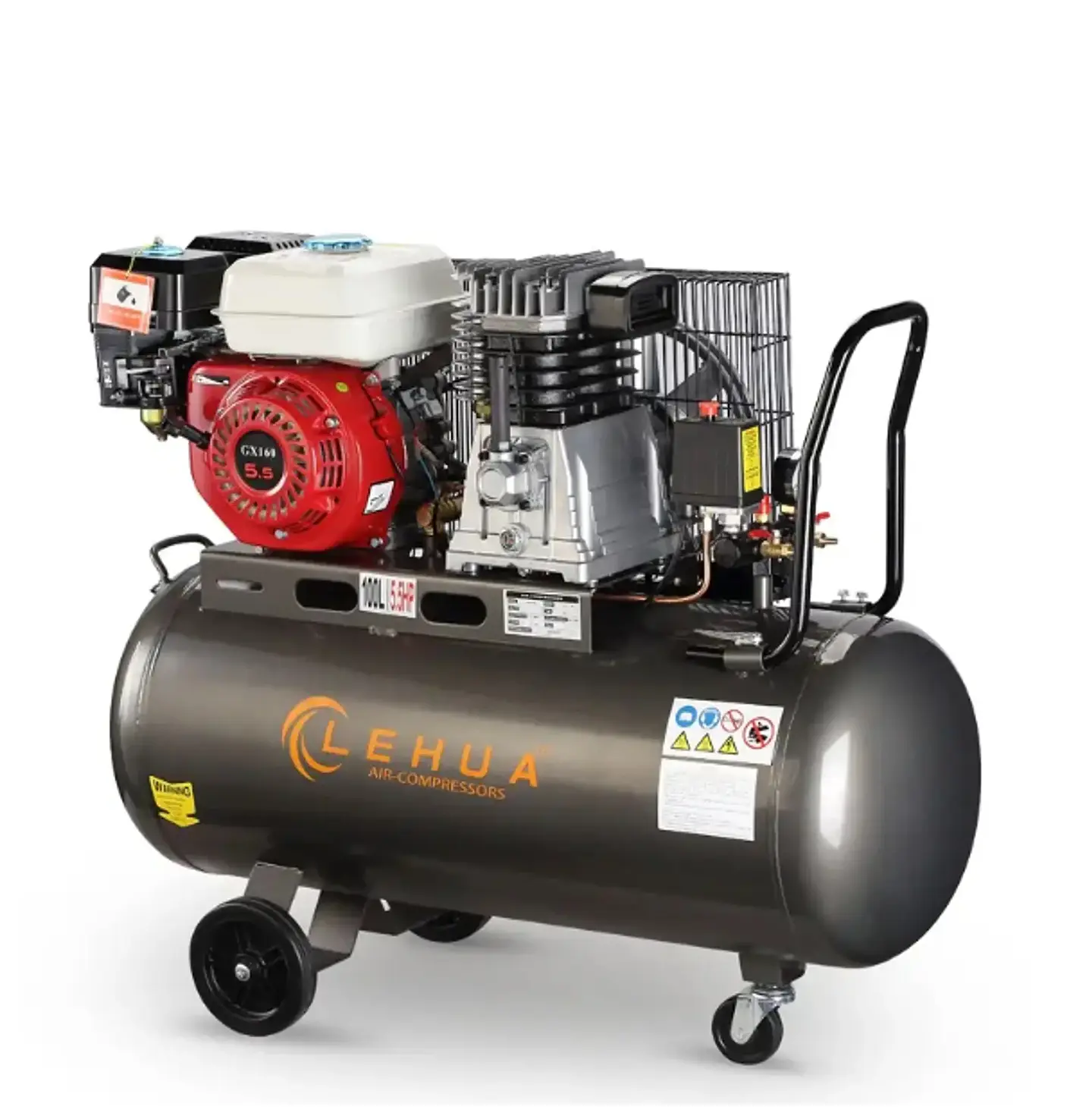 Compresor Lehua Autónomo 5,5 HP Bencinero 100 Litros 1