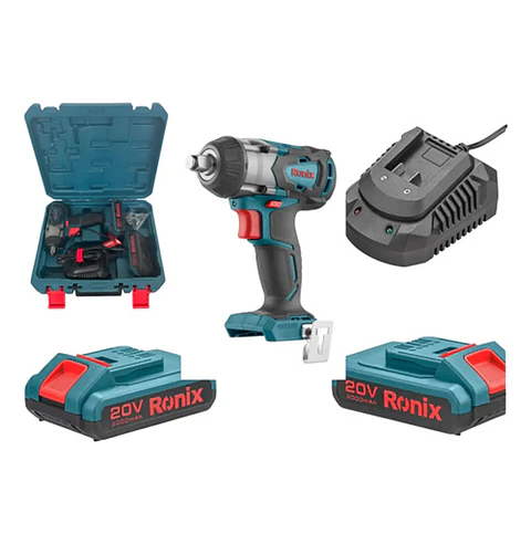Llave de Impacto Inalámbrica Ronix 8907K – 20V 350 Nm con 2 Baterías y Maletín