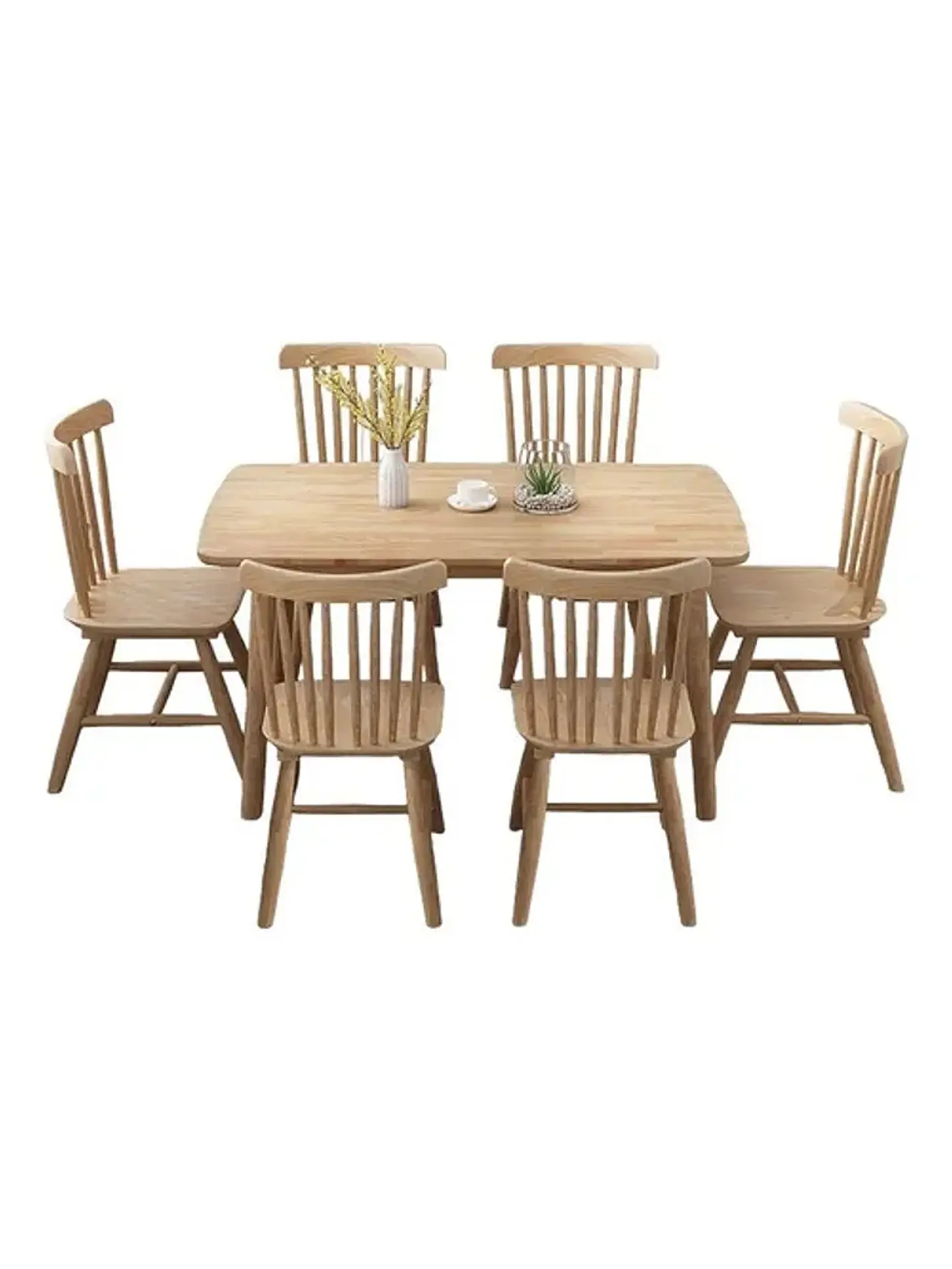 Mesa con 6 Sillas Windsor de Madera Original 120x70 1