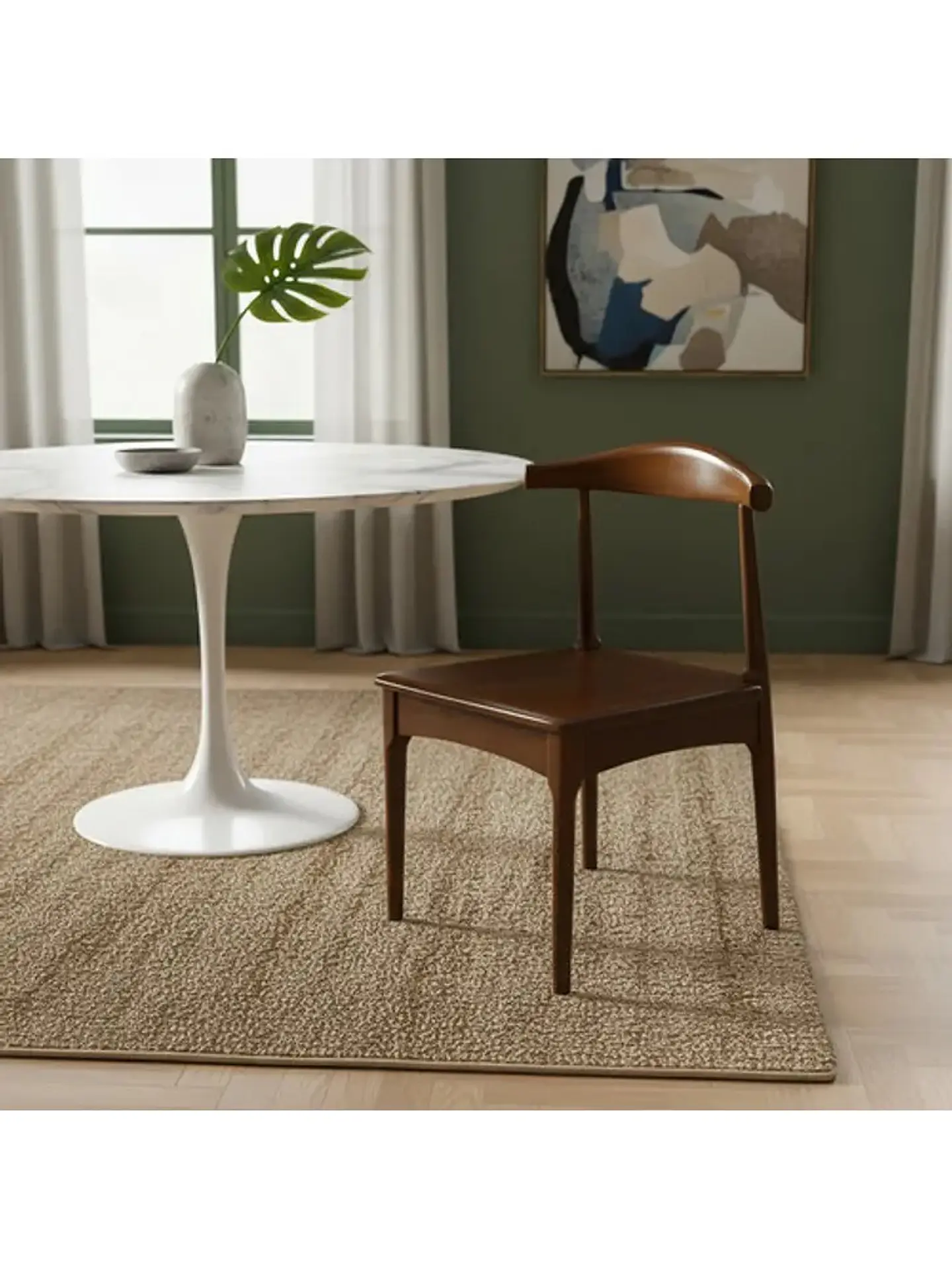 Set 2 Sillas Windsor Bistró Madera Natural Color Nogal 1