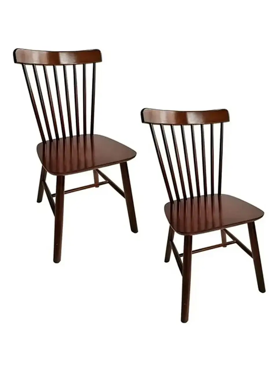 Set 2 Sillas Windsor Madera Natural Color Nogal 1