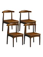 Set 4 Sillas Windsor Bistró Madera Natural Color Nogal - Miniatura 1