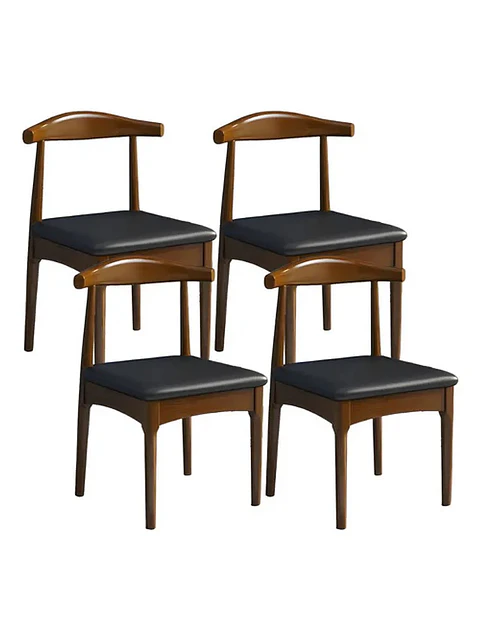 Silla Windsor Bistró Acolchada Madera Color Nogal Set 4 Unidades