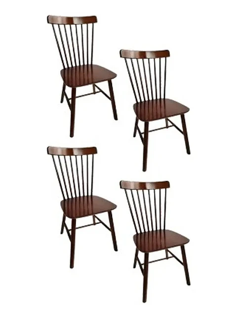Silla Windsor Bistro Madera Natural Color Nogal Set 4 Unidades