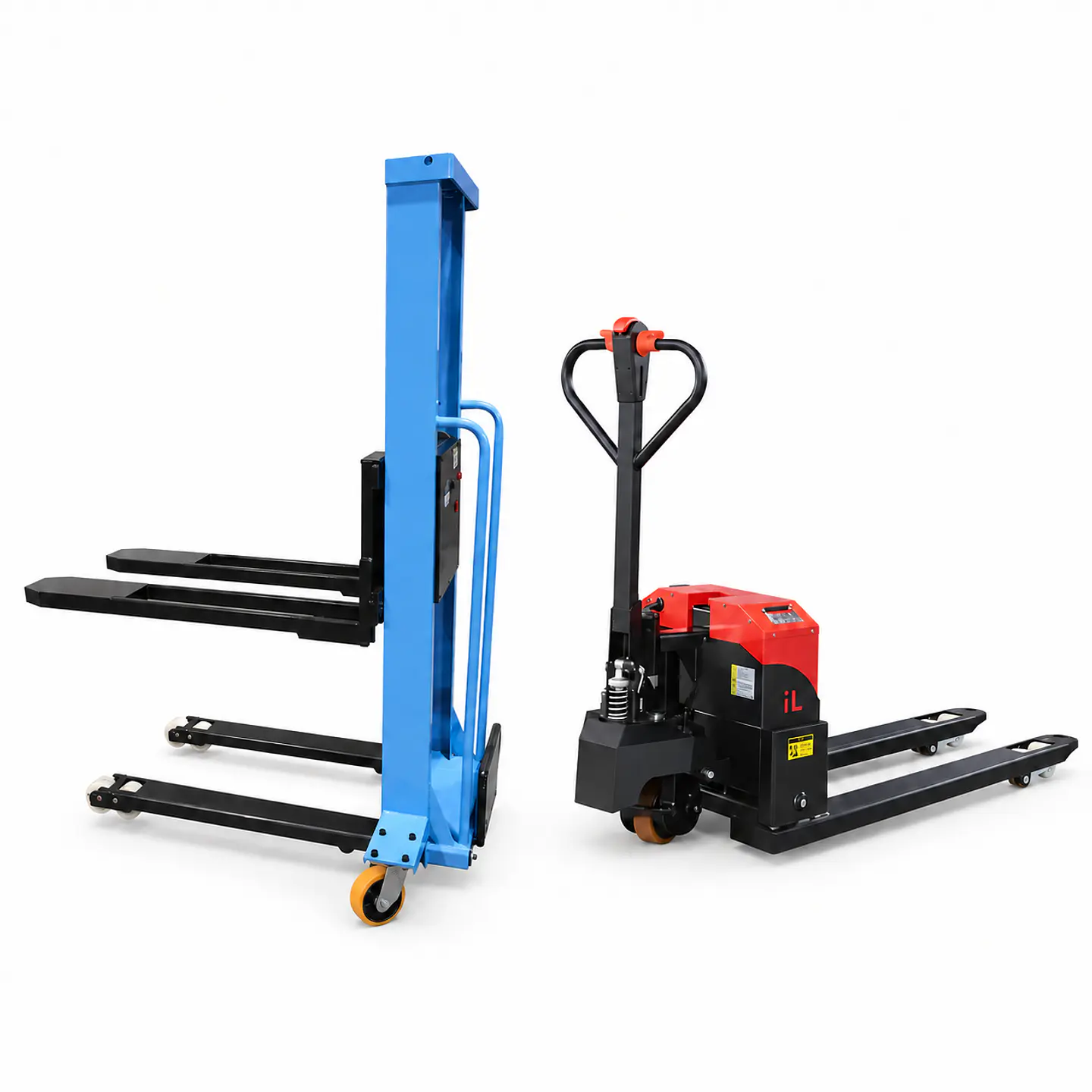 Pack Carga – Apilador Eléctrico 900 kg 1,3 m + Transpaleta Eléctrica 3.000 kg Litio 1