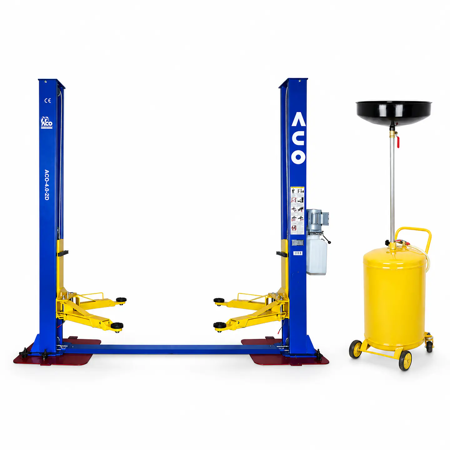 Pack Elevador 2 Columnas 4.000 kg + Recogedor de Aceite Usado 65 Litros 1
