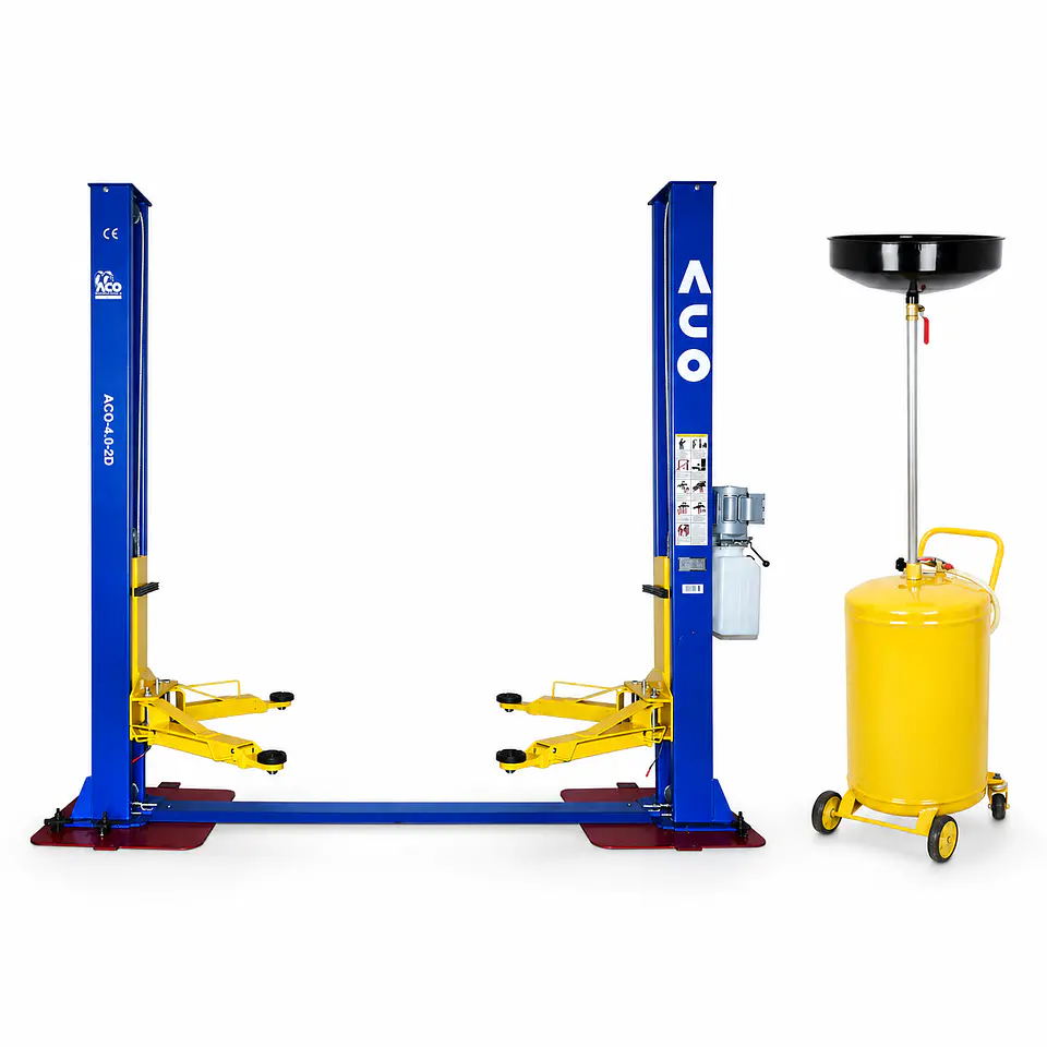 Pack Elevador 2 Columnas 4.000 kg + Recogedor de Aceite Usado 65 Litros 1