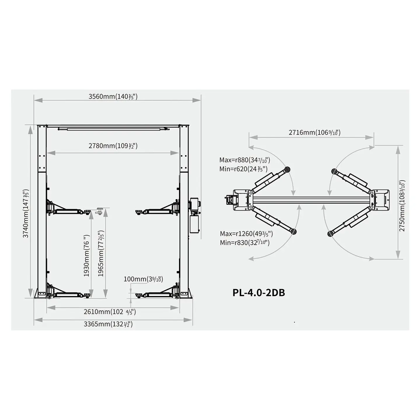 Elevador 2 Columnas ACO PL-4.0-2DB(R) – 4.000 kg Clear Floor 2